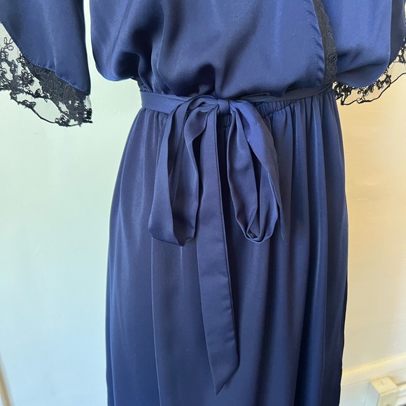 Who What Wear Navy Blue Lace Slip Dress - Picture 6 of 11